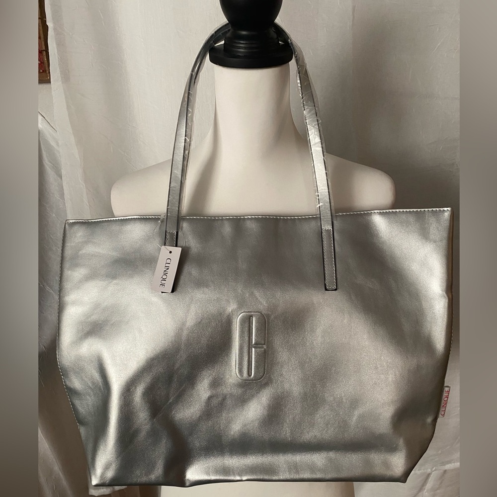 Clinique Silver bag
